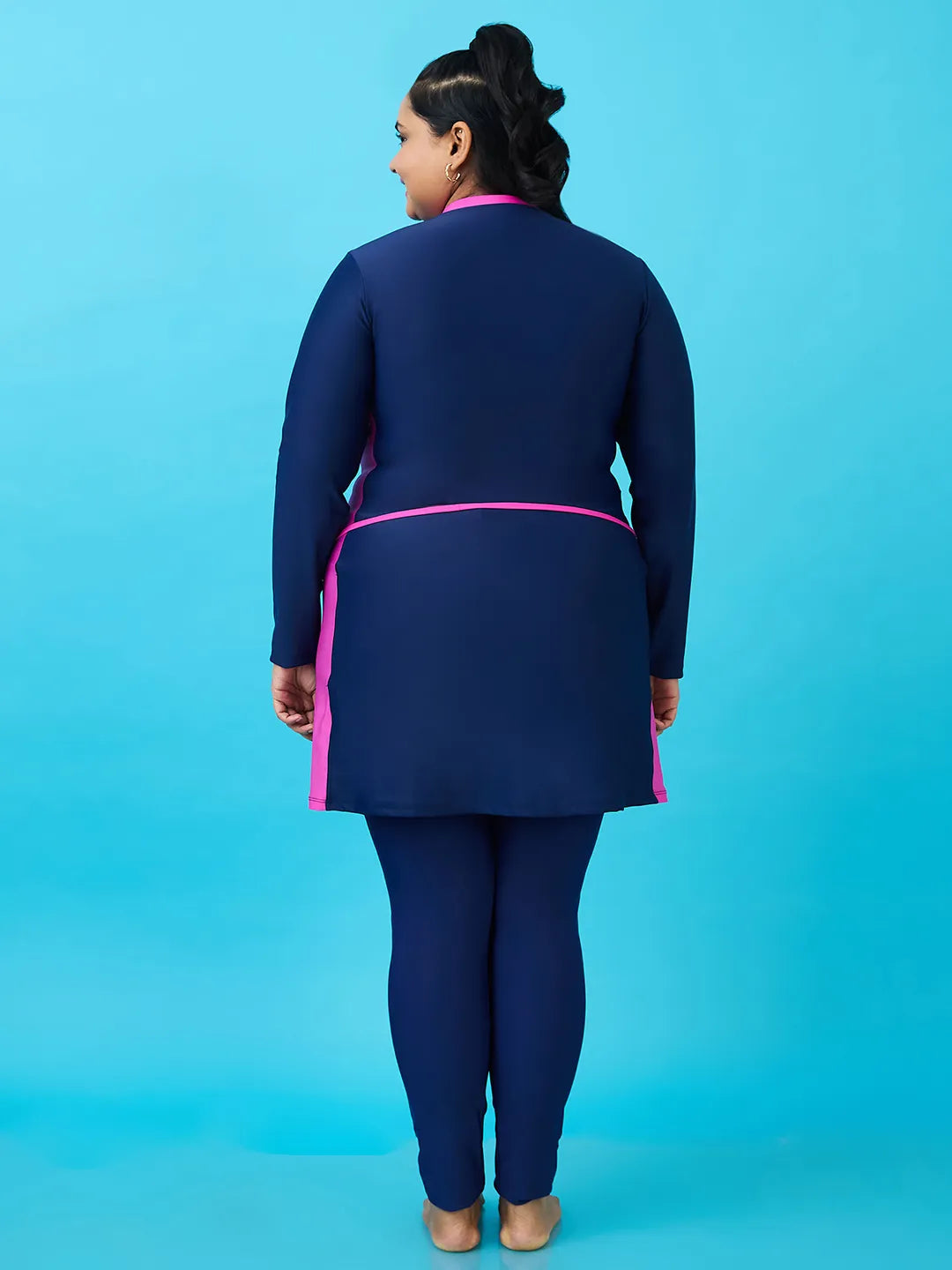 Women's Nautical Illusion Swimdress and Tights Set