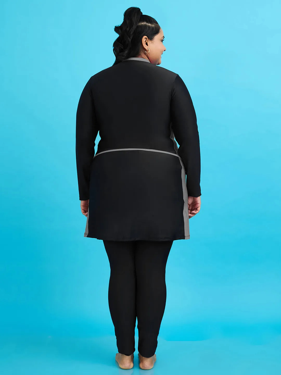 Women's Nautical Illusion Swimdress and Tights Set