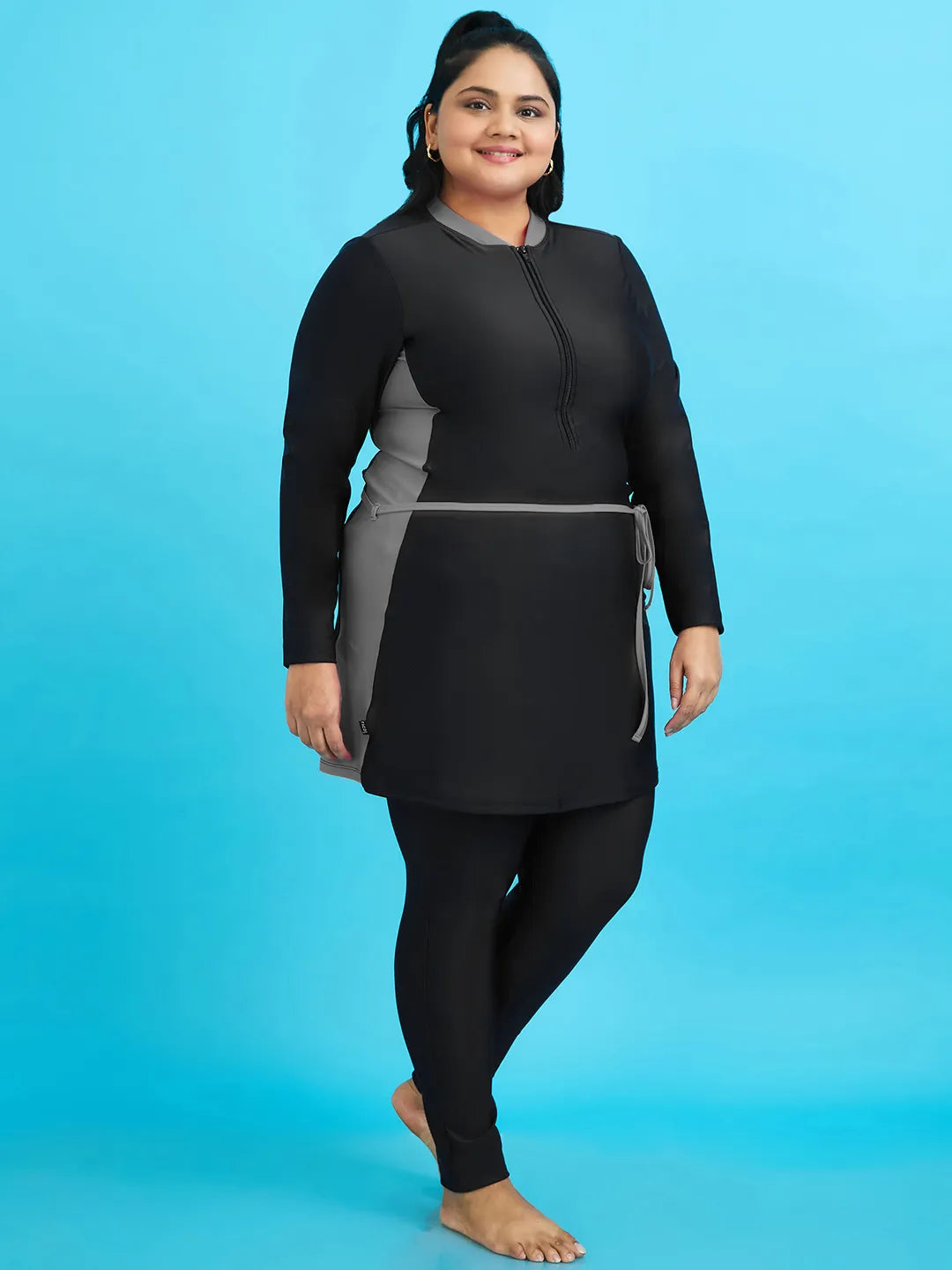 Women's Nautical Illusion Swimdress and Tights Set