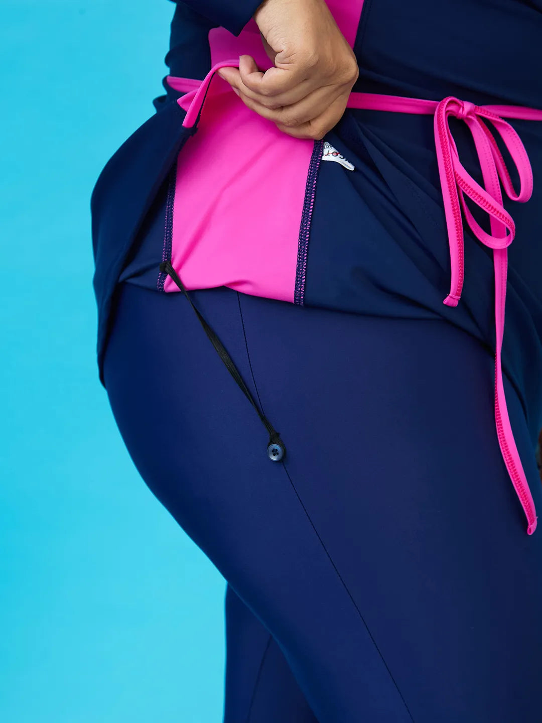 Women's Nautical Illusion Swimdress and Tights Set