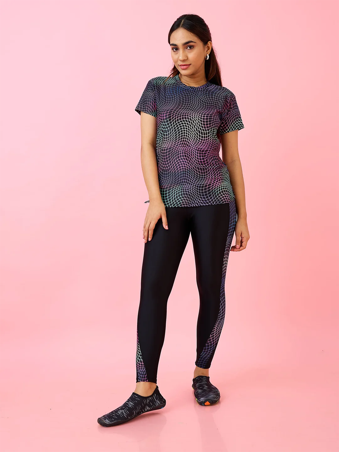 Women's Tidal Waves T-shirt and Tights Swim Set