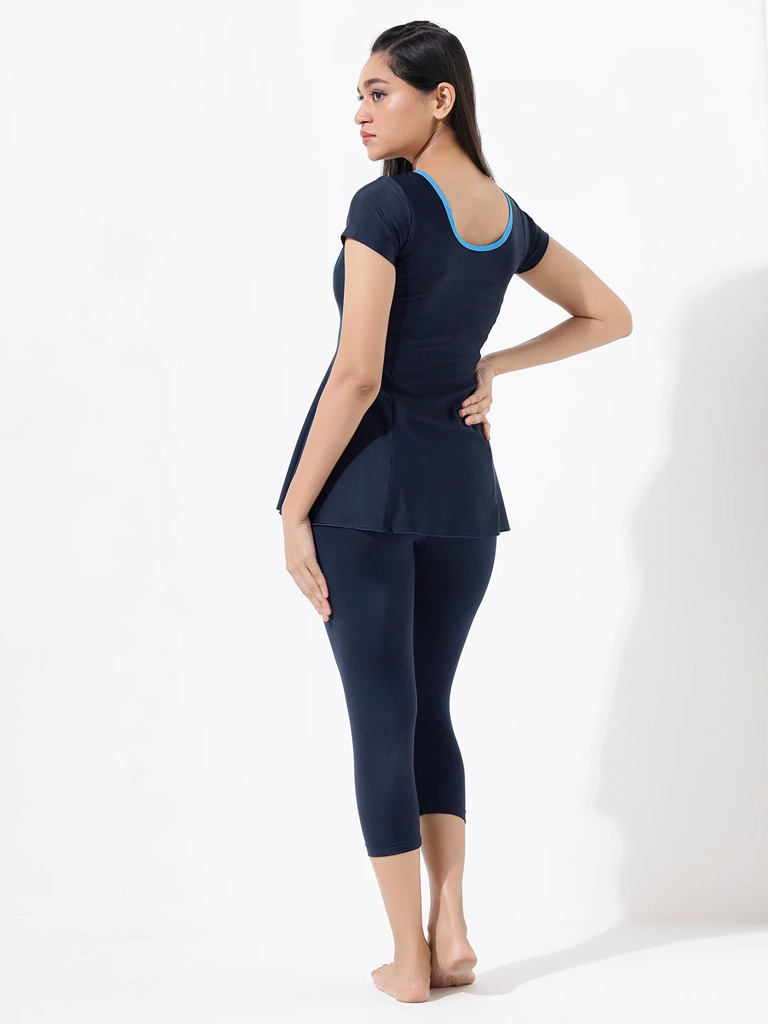 Women's Aqua Piping Swimdress