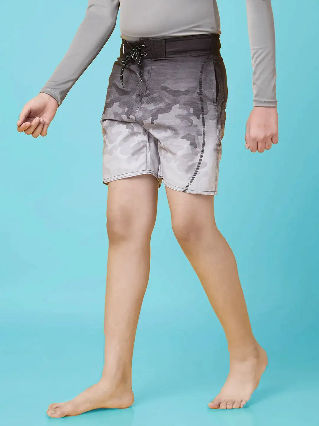 Boys' Grey Camo Beach Shorts