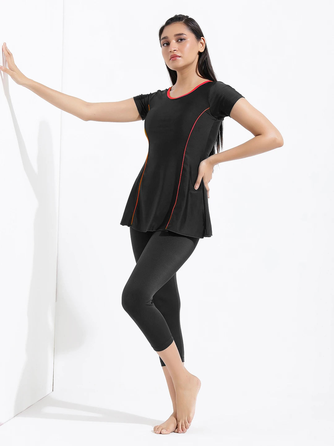 Women's Aqua Piping Swimdress