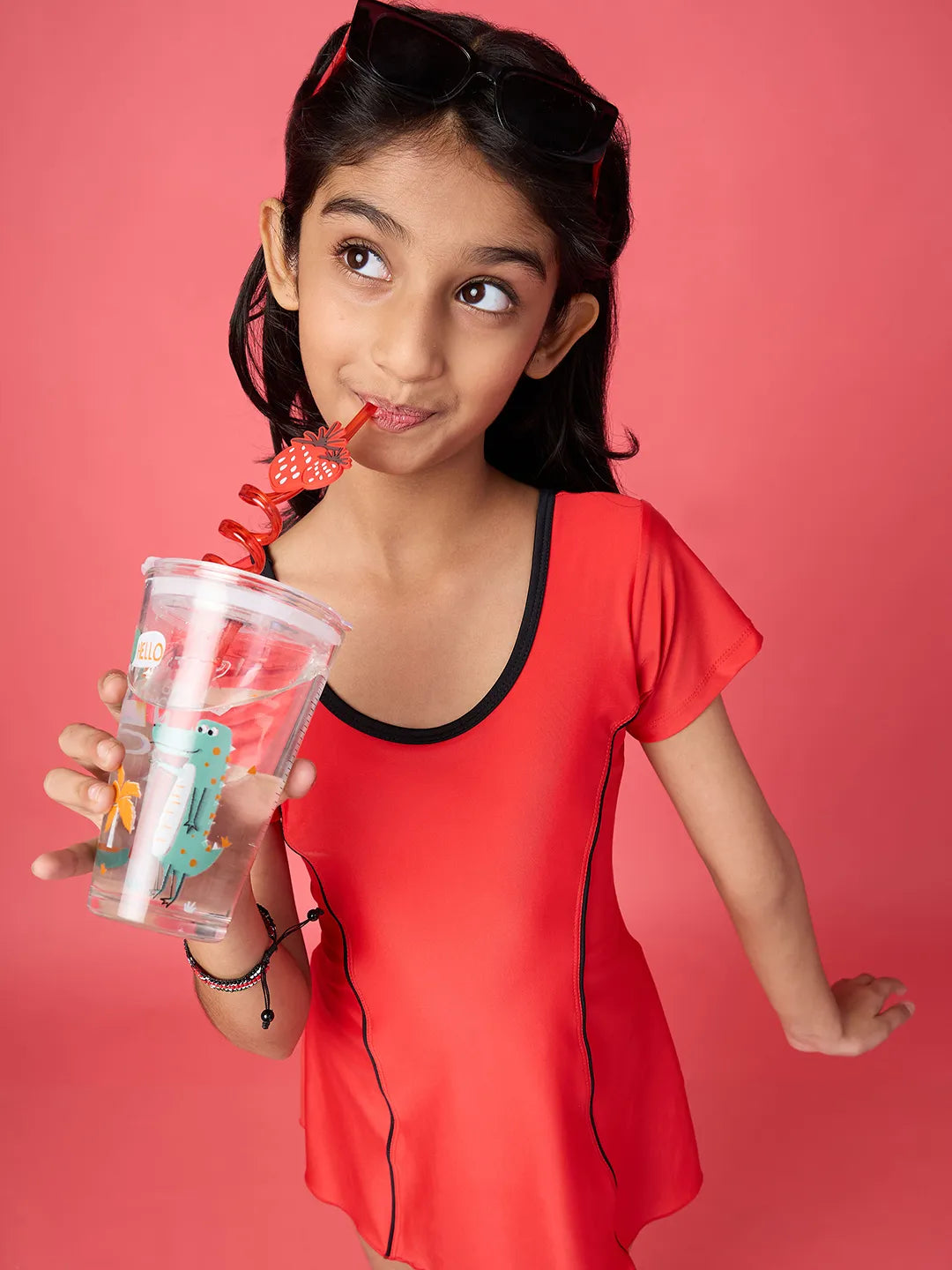Girls' Aqua Arc A-Line Swimdress