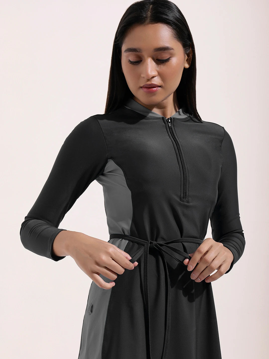 Women's Nautical Illusion Swimdress and Tights Set
