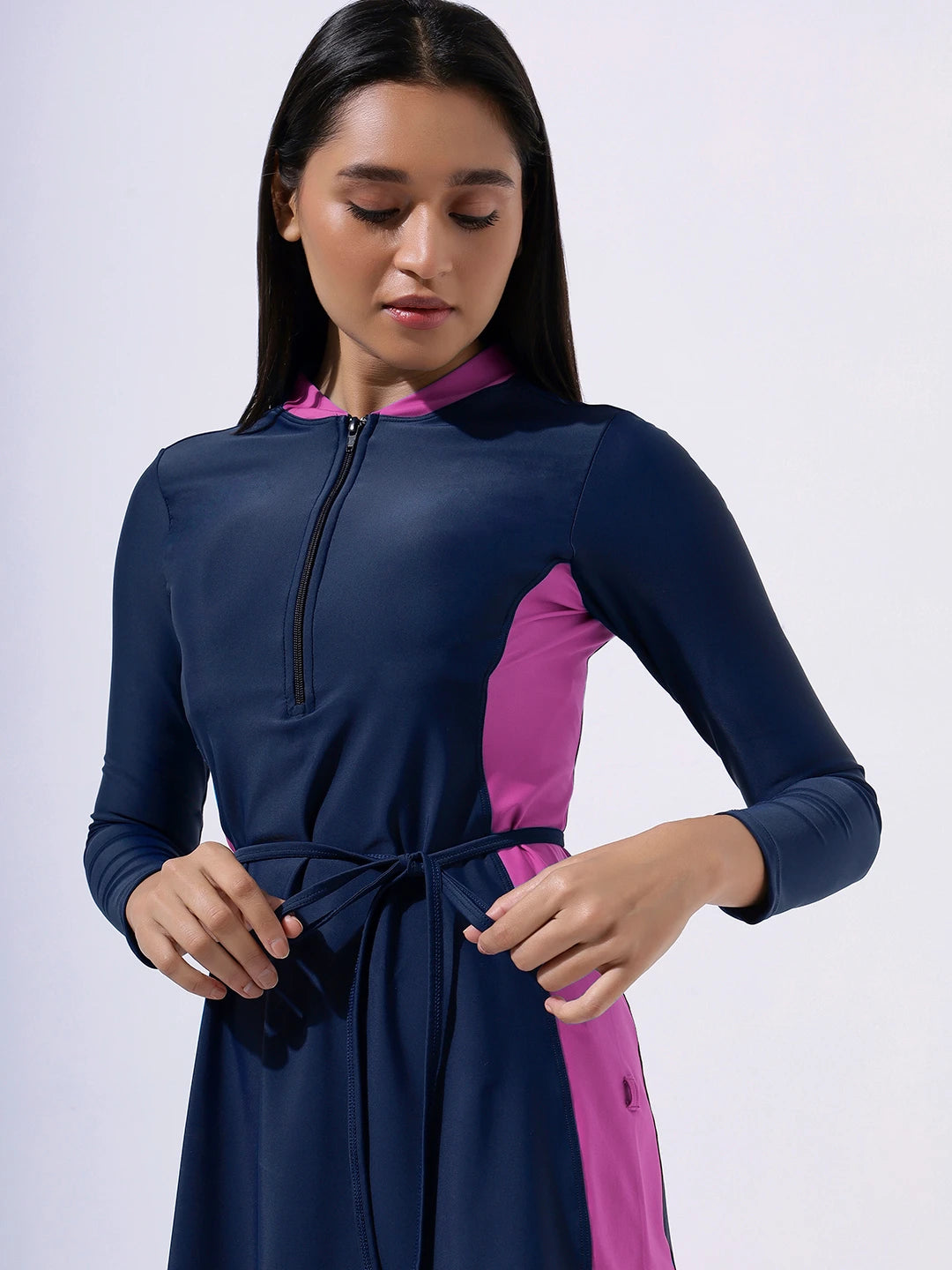 Women's Nautical Illusion Swimdress and Tights Set