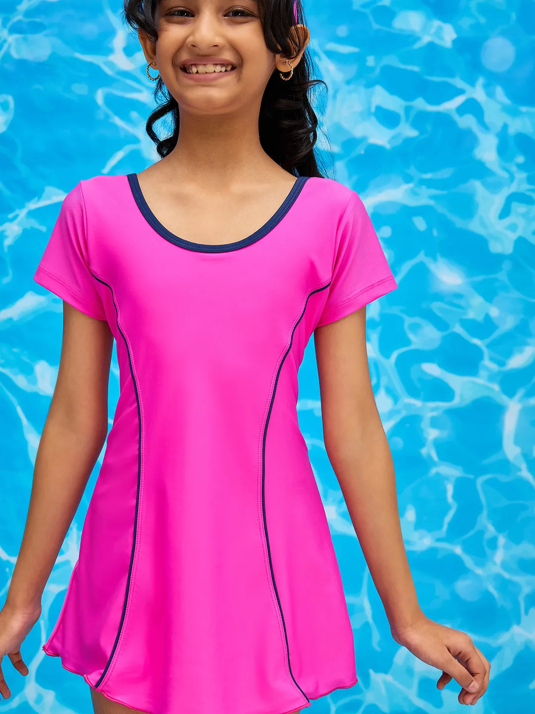 Girls' Aqua Arc A-Line Swimdress