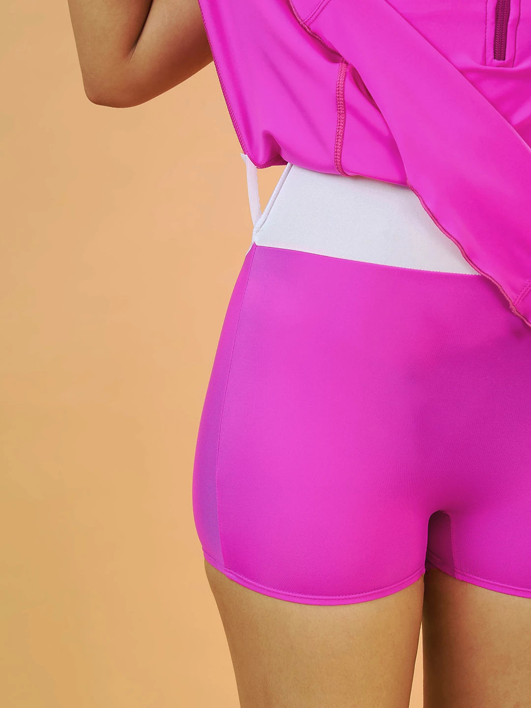 Women's Solid Water Sport Swimdress with Front Zip