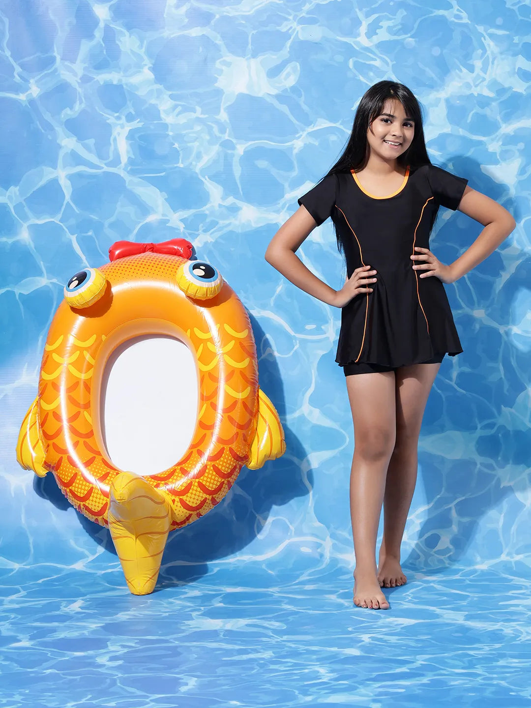 Girls' Aqua Arc A-Line Swimdress