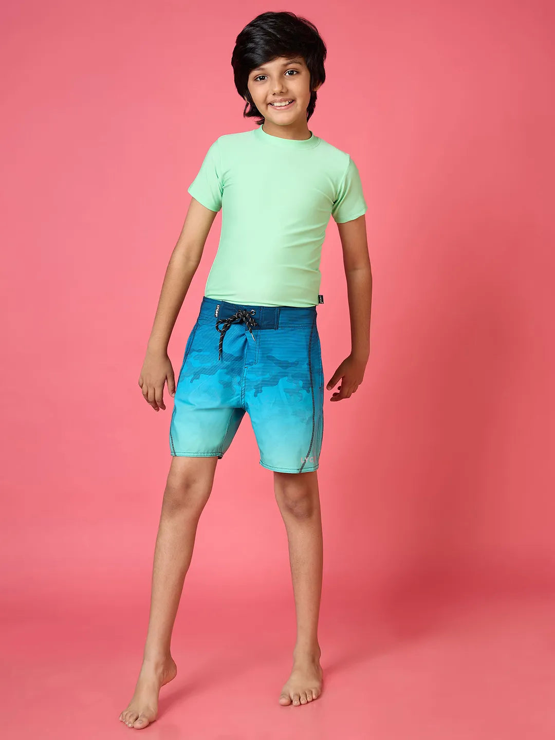 Boys' Aqua Camo Beach Shorts