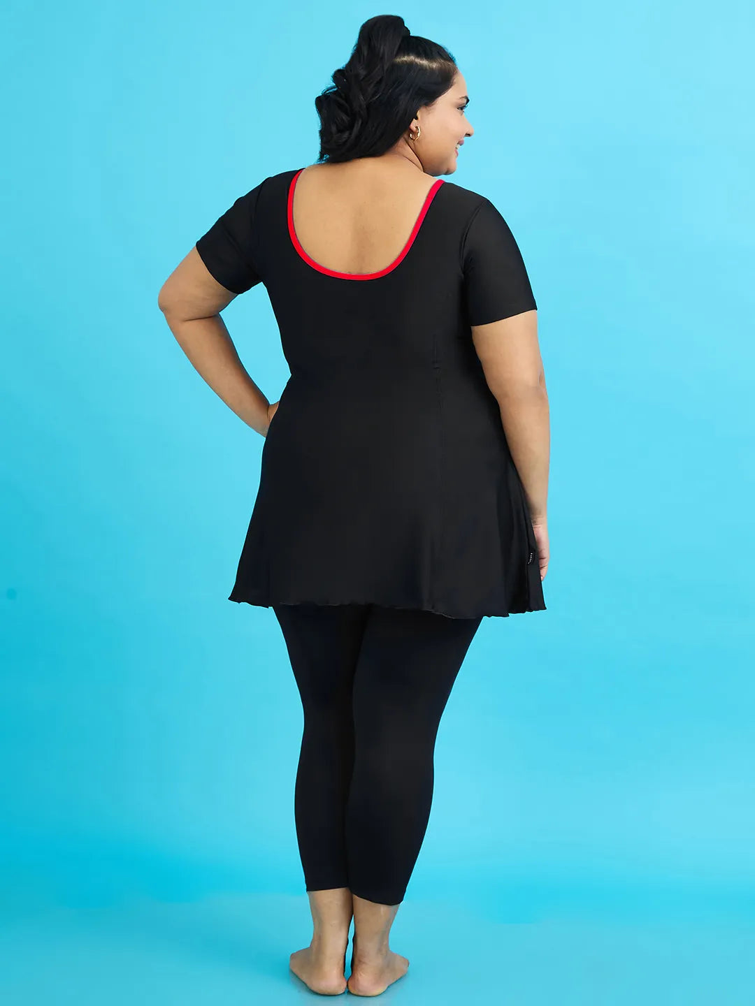 Women's Aqua Piping Swimdress