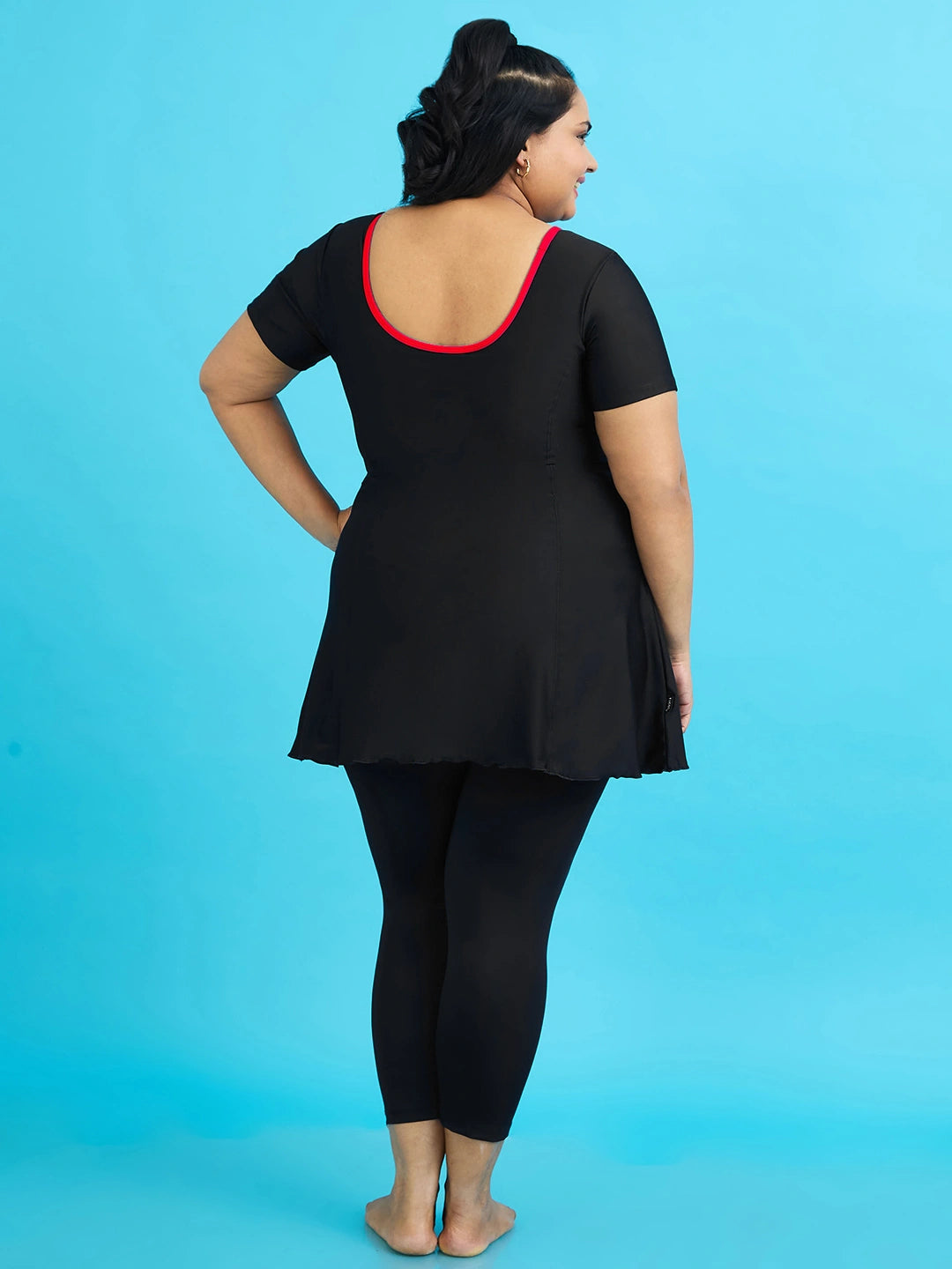 Women's Aqua Piping Swimdress