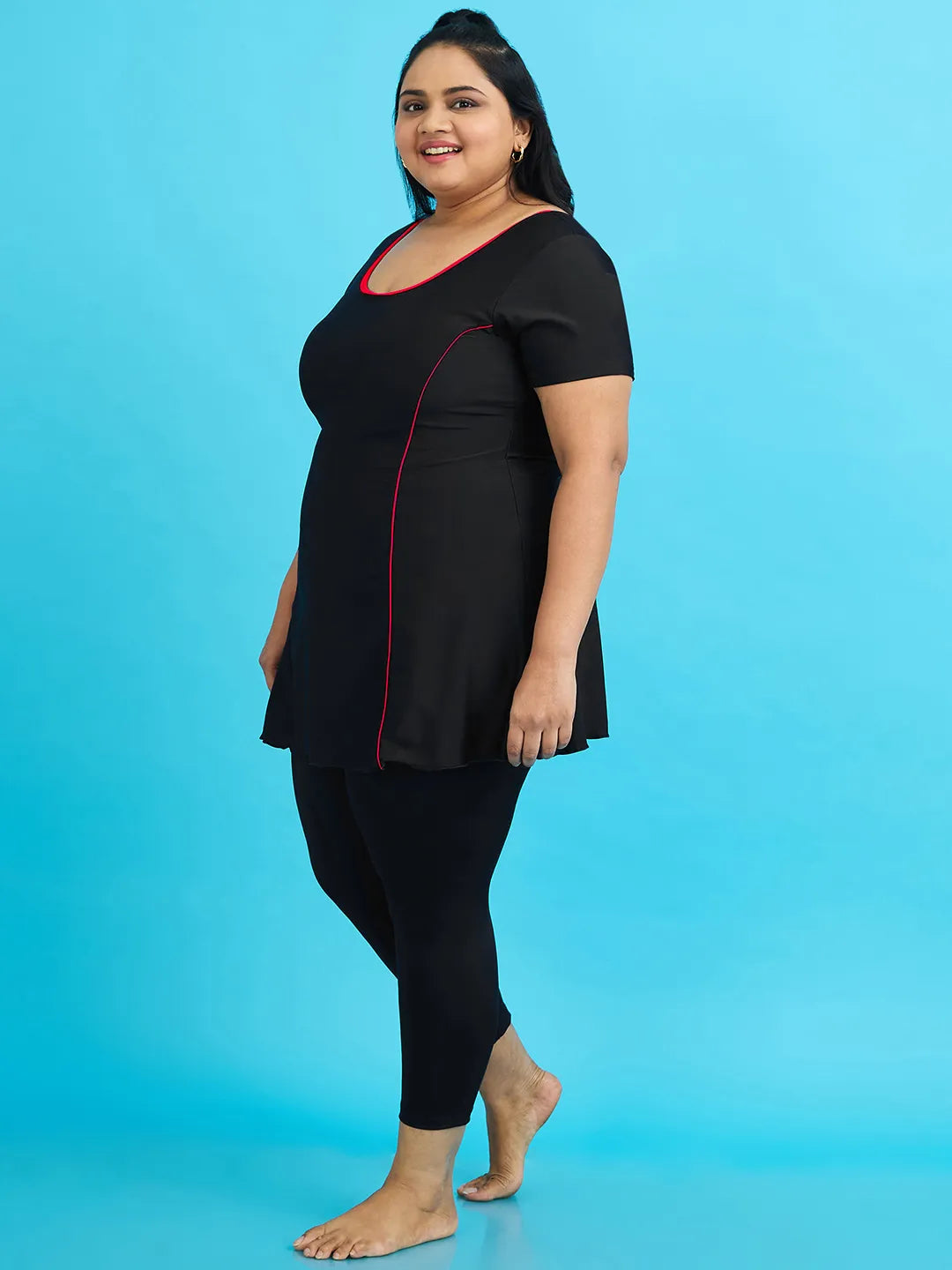 Women's Aqua Piping Swimdress