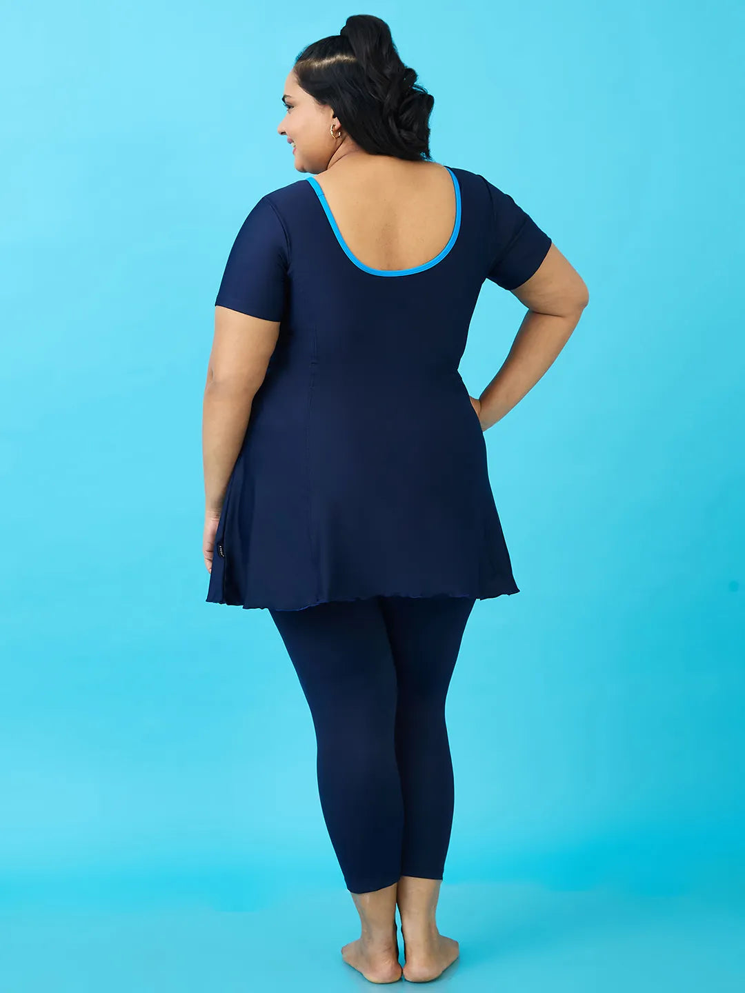 Women's Aqua Piping Swimdress