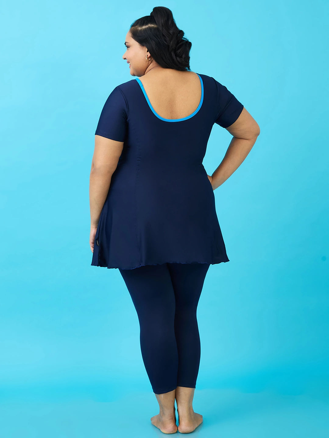 Women's Aqua Piping Swimdress