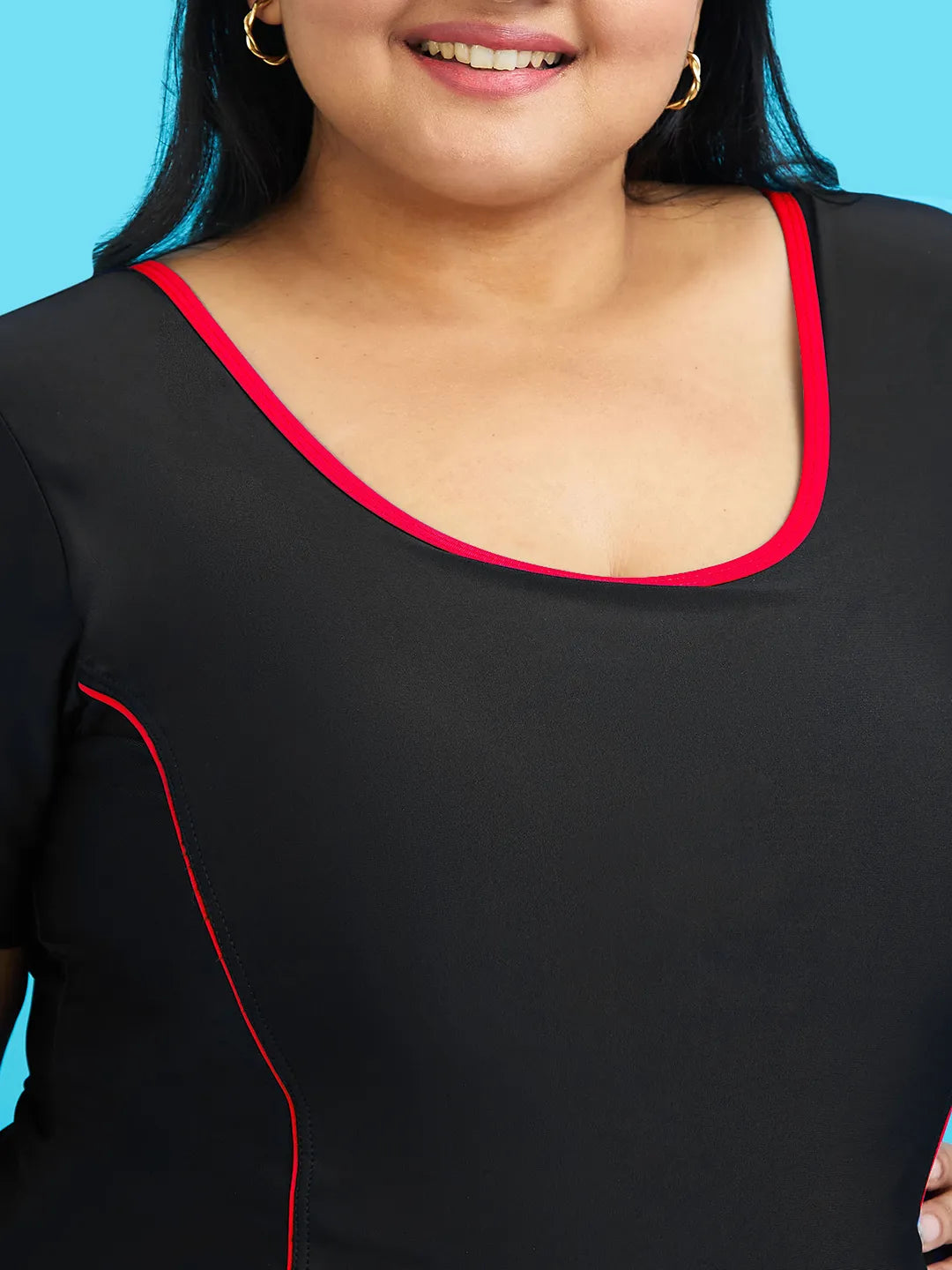 Women's Aqua Piping Swimdress